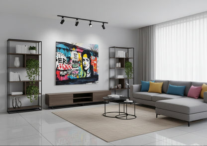 Tableau Berlin street art en situation intérieure
