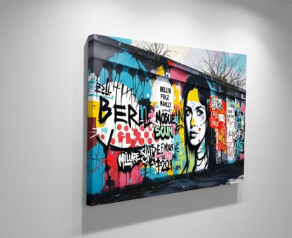 Vue de profil du tableau Berlin street art
