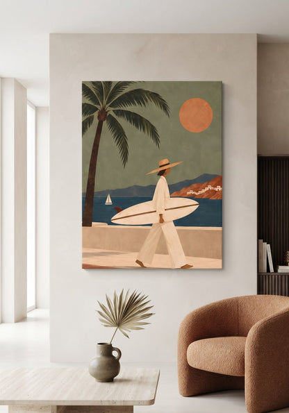 Tableau bord de mer Endless Summer présenté dans une décoration de salon
