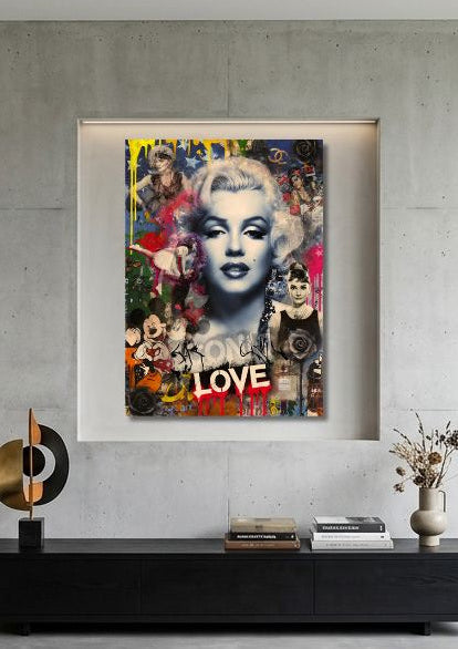 Tableau célébrité Marilyn monroe version street art moderne et artistique
