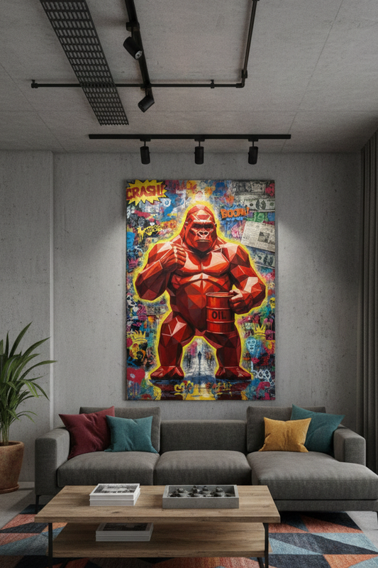 Tableau pop art King Kong pour décoration murale contemporaine et design
