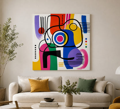 Tableau design abstrait graphique aux formes géométriques contemporaines
