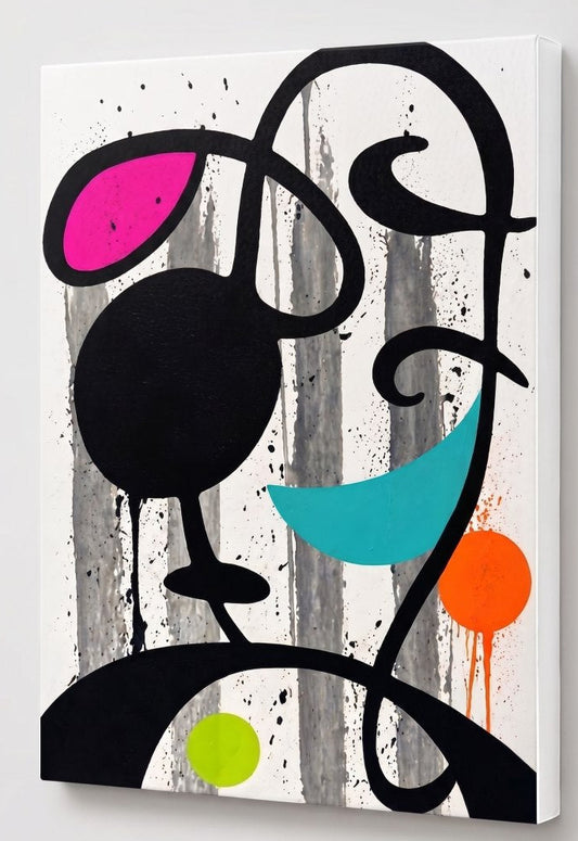 Tableau design abstrait minimaliste contemporain avec formes graphiques et style moderne
