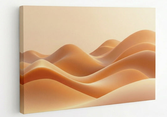 Tableau contemporain minimaliste aux formes ondulées et tons chauds idéal pour une décoration murale design et apaisante
