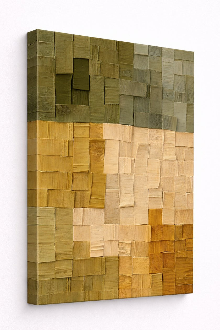 Tableau contemporain avec effet matière et textures en relief apportant douceur et élégance à une décoration murale moderne
