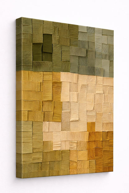 Tableau contemporain avec effet matière et textures en relief apportant douceur et élégance à une décoration murale moderne
