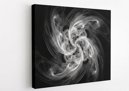 Tableau contemporain avec formes fluides en spirale et contrastes noir et blanc apportant dynamisme et élégance à votre intérieur
