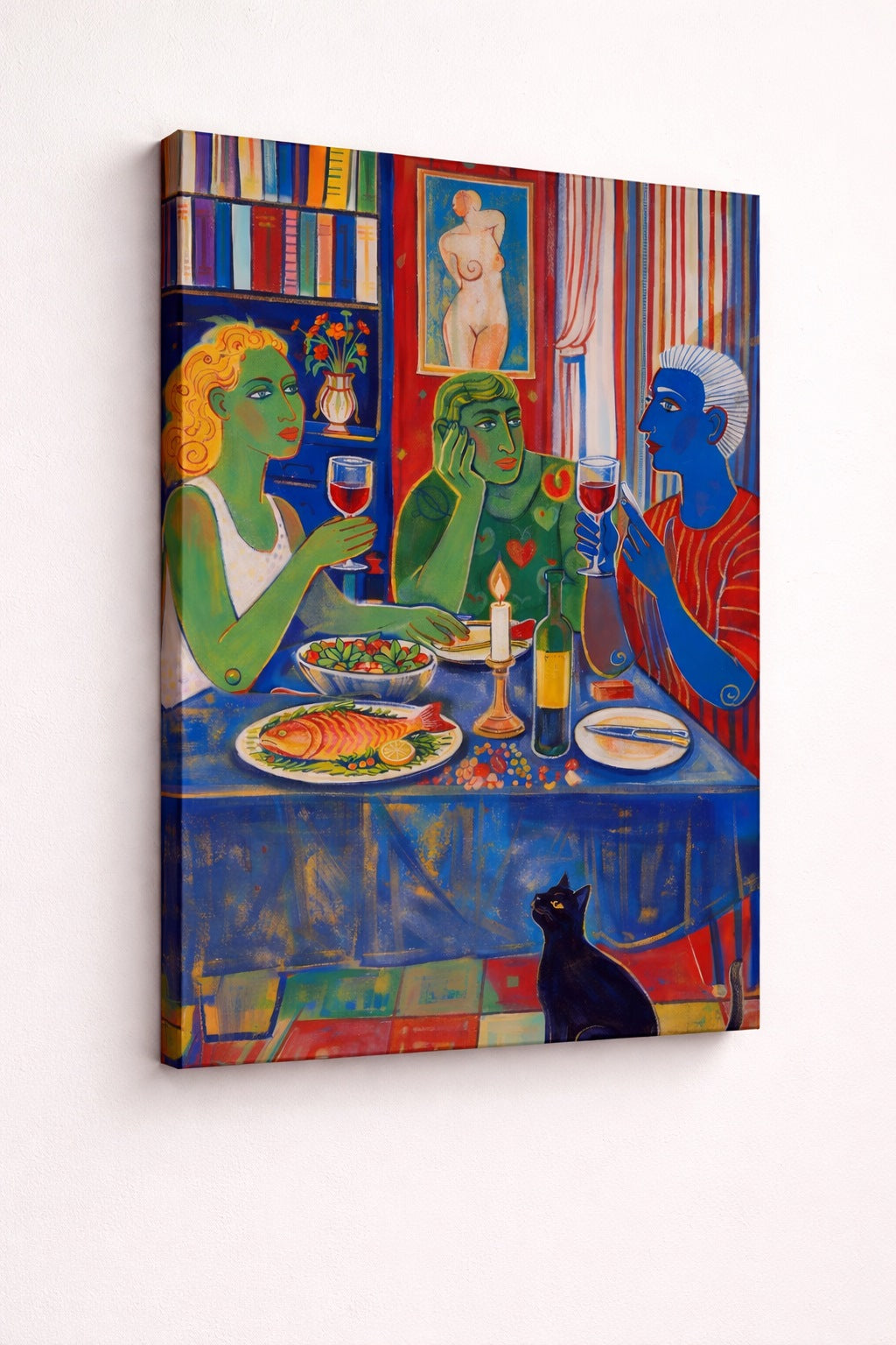Tableau moderne toile vue profil châssis
