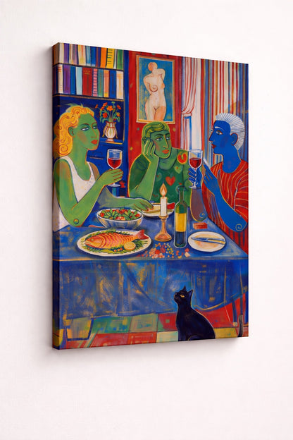 Tableau moderne toile vue profil châssis
