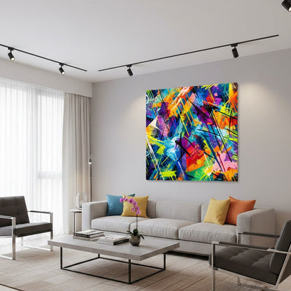 tableaux modernes pour salon déco murale design abstrait énergique
