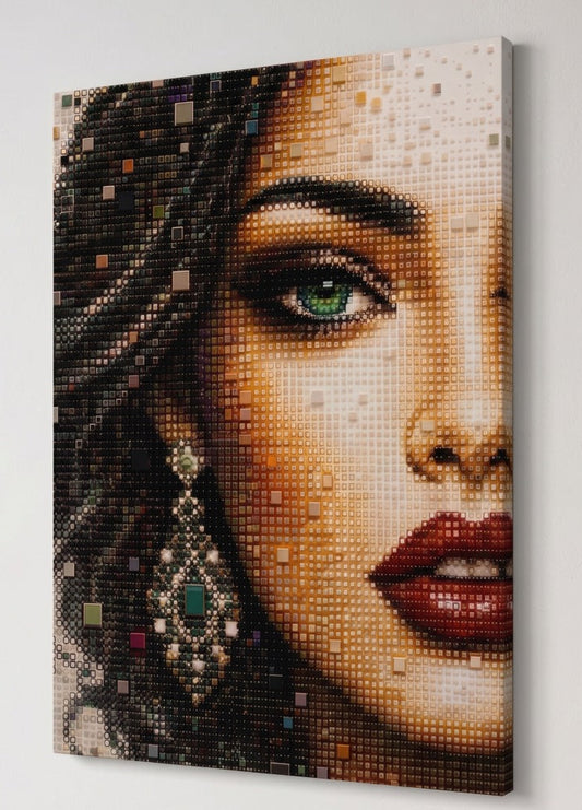 Tableau femme moderne inspiré de l'art numérique et du design graphique

