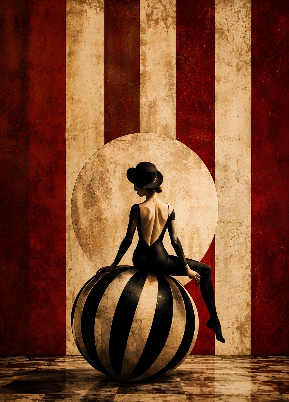 Tableau femme cirque chic vintage
