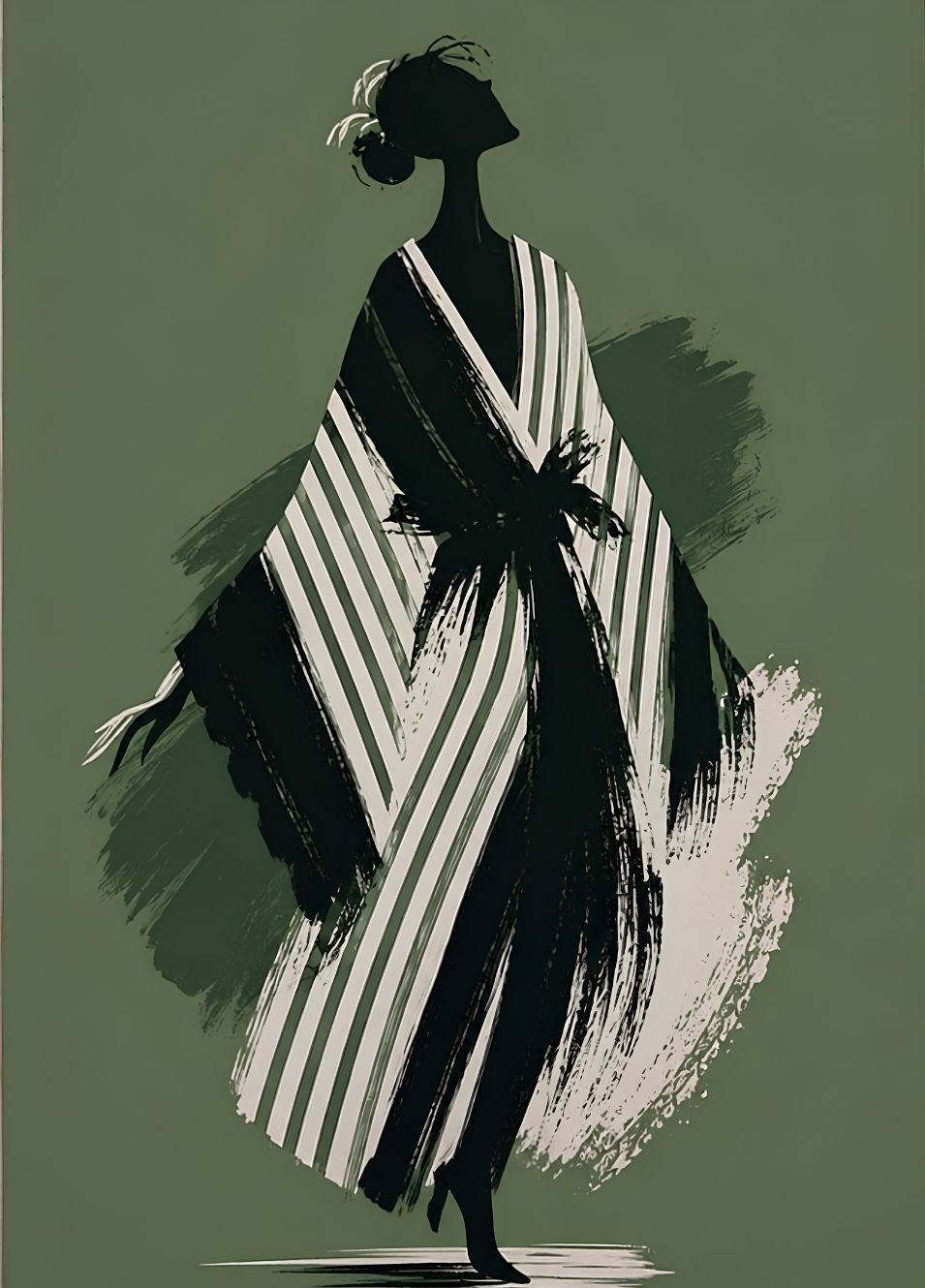 Silhouette féminine contemporaine inspirée des illustrations de mode et du design élégant
