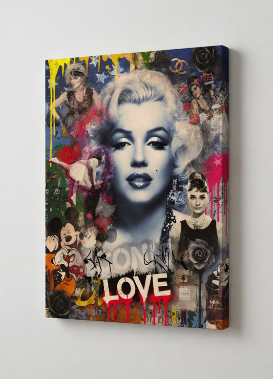 Tableau femme pop art moderne pour décoration murale design
