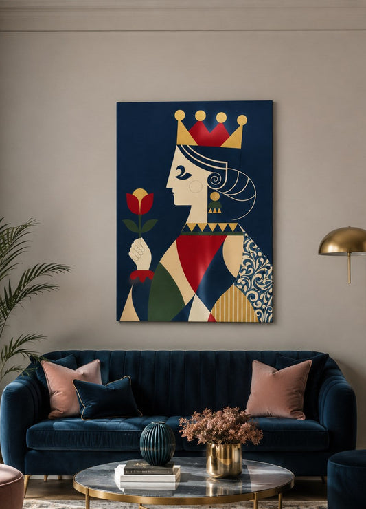 Tableau femme royale moderne pour décoration murale chic et contemporaine
