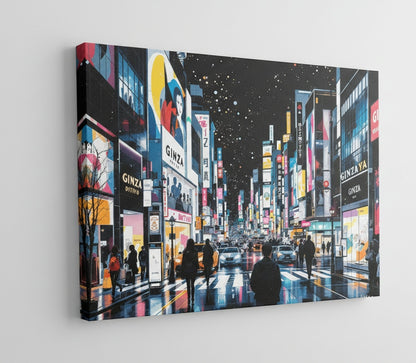 Tableau urbain Ginza nuit
