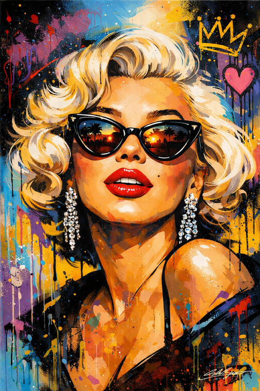 Portrait pop art d’une icône hollywoodienne glamour