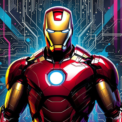 Tableau Iron Man pop art vue de face
