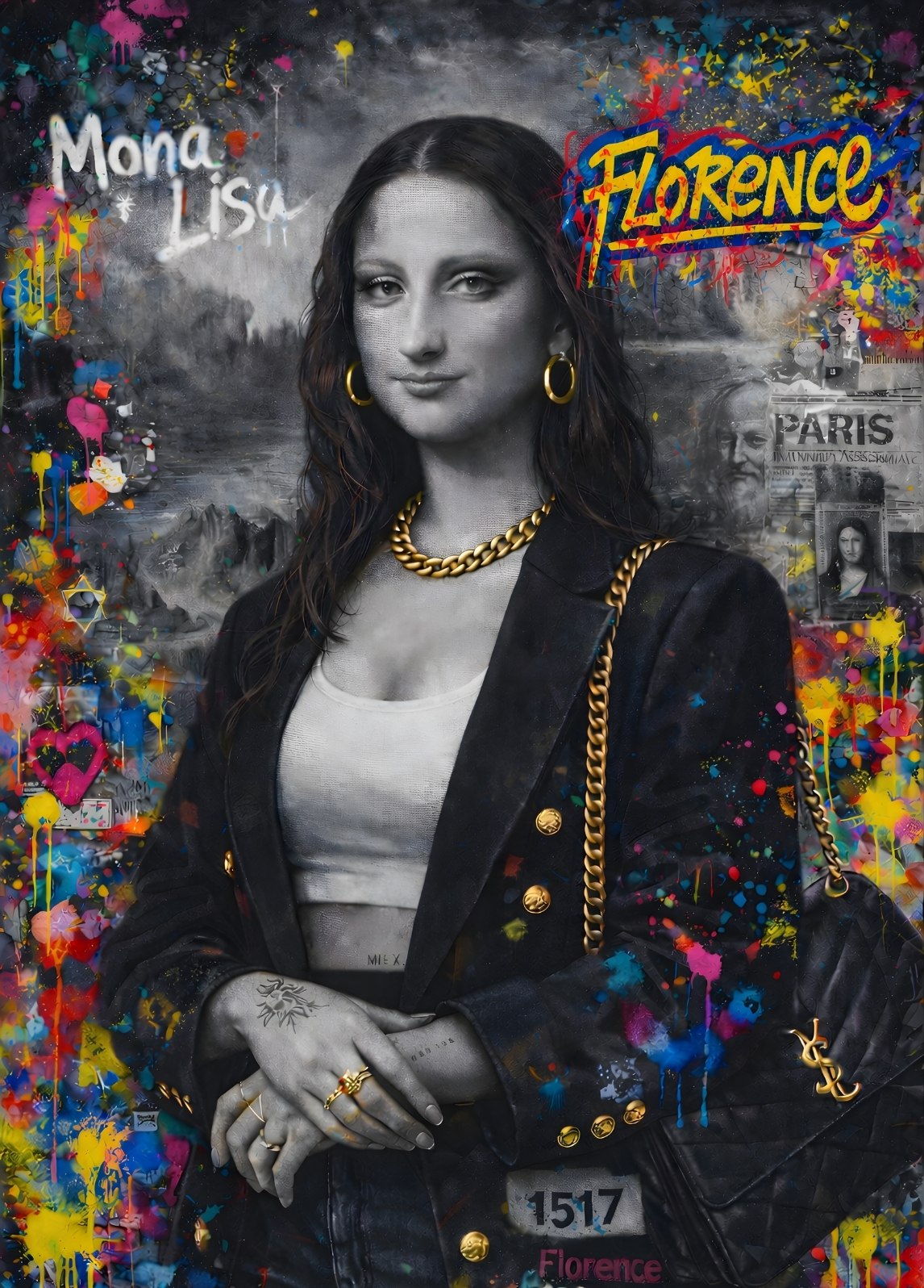 Tableau La Joconde contemporaine vue de face
