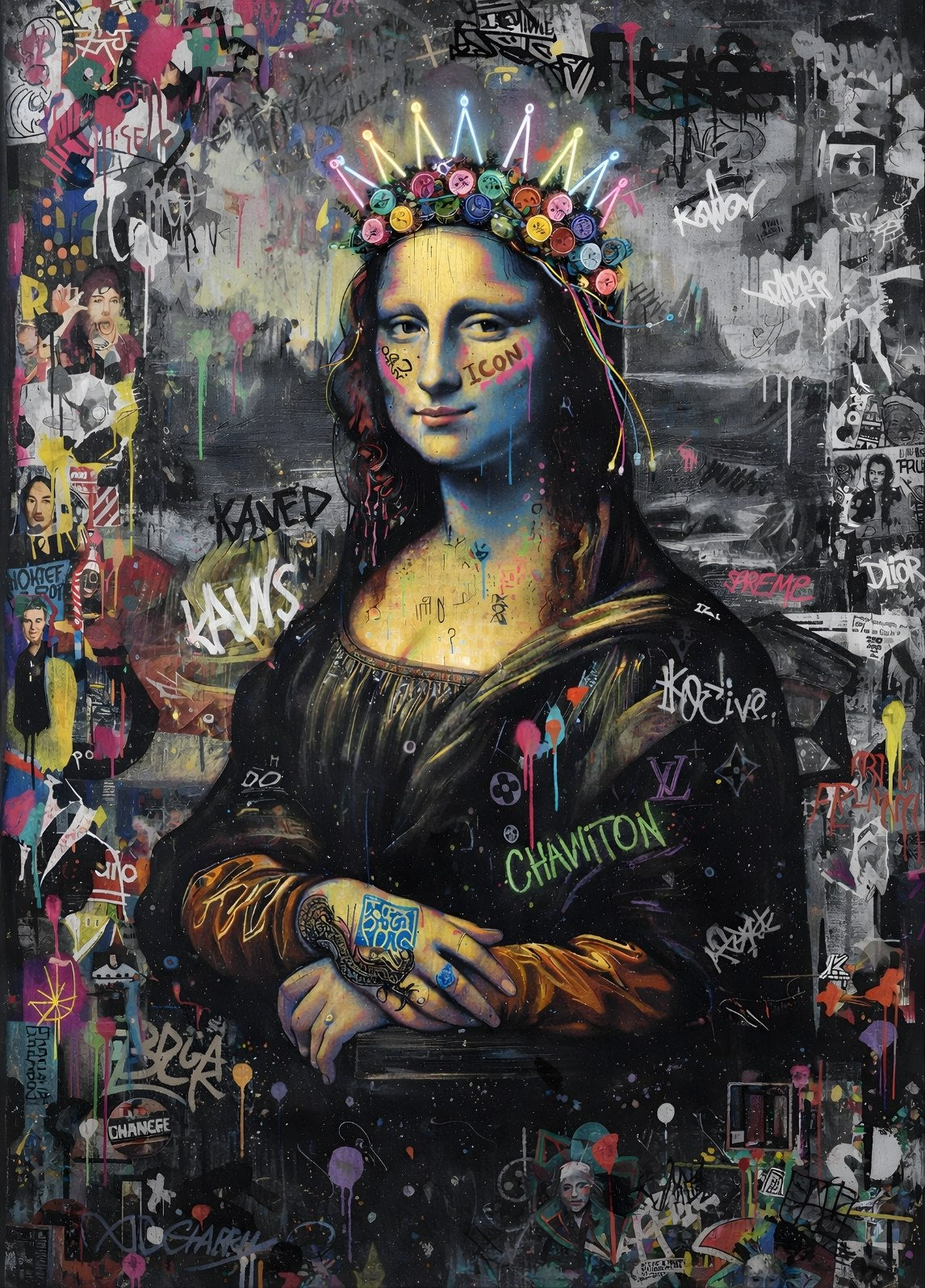 Tableau La Joconde street art vue de face
