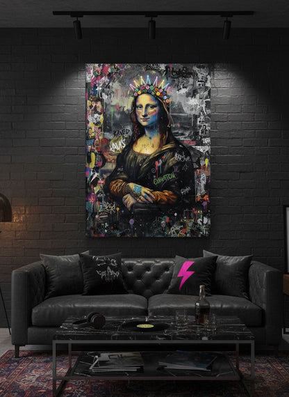 Tableau La Joconde street art en décoration murale intérieure
