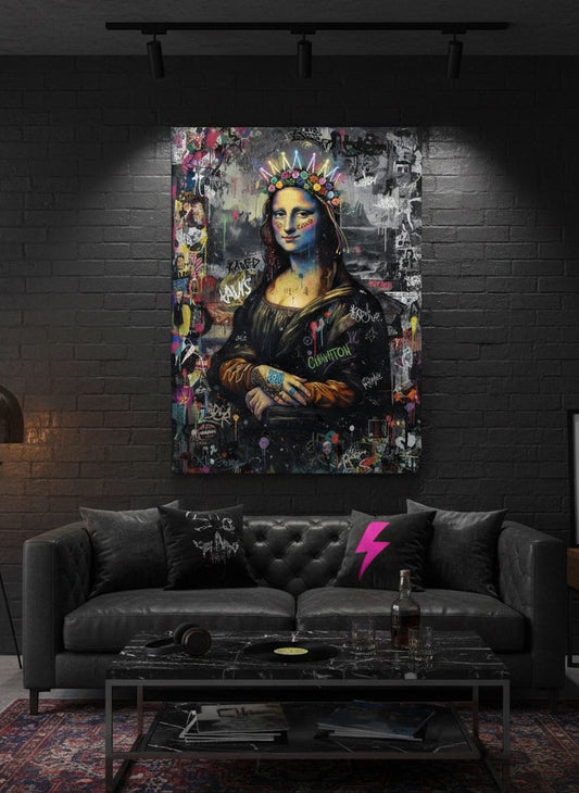 Tableau La Joconde street art en décoration murale intérieure
