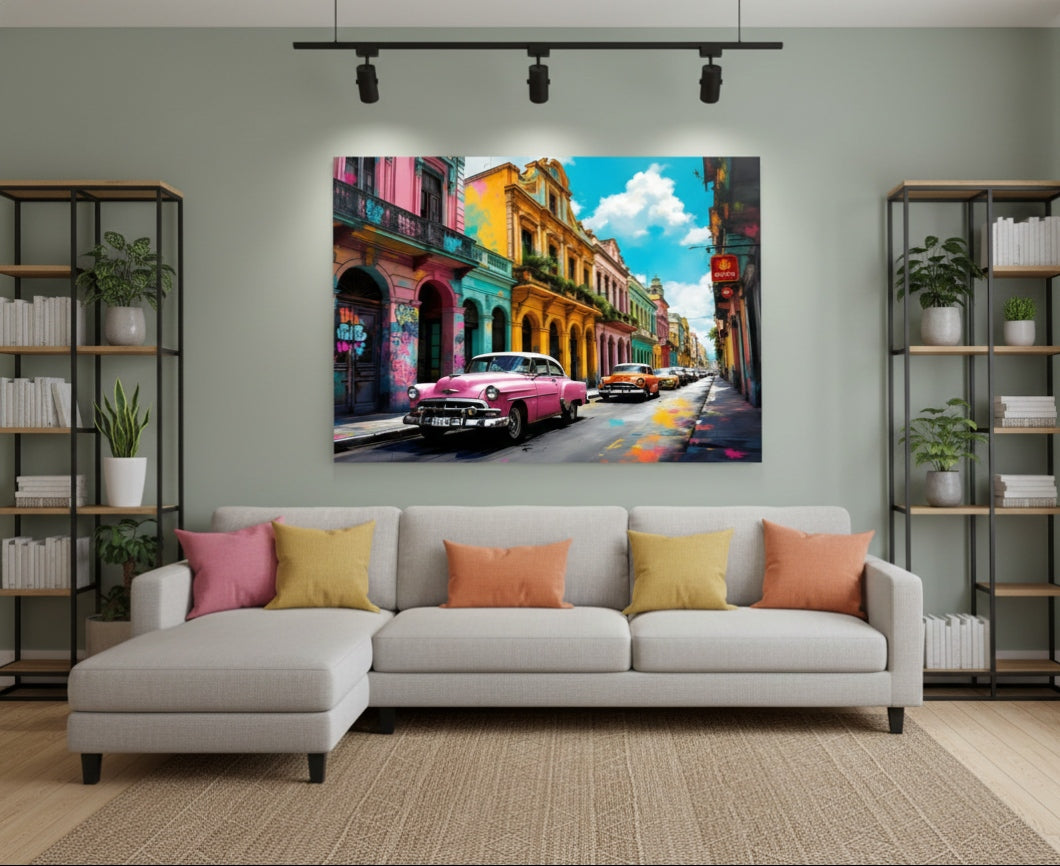 Tableau La Havane colorée en décoration intérieure
