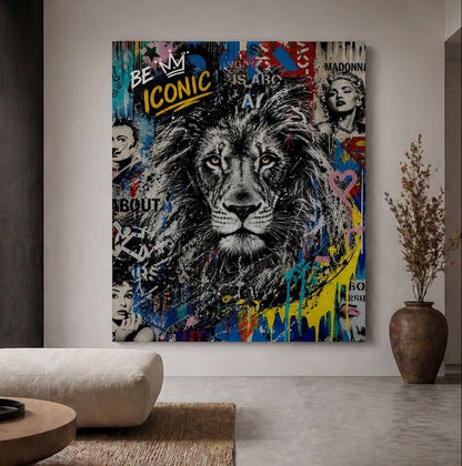Tableau lion déco murale contemporaine et artistique
