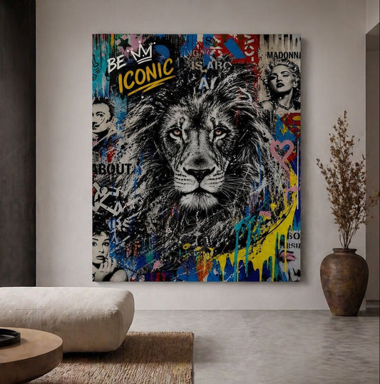 Tableau lion déco murale contemporaine et artistique
