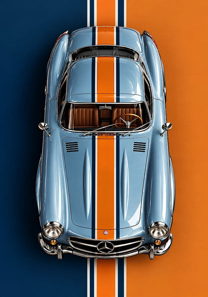 Tableau Mercedes 300 SL Vintage – Silver Legend