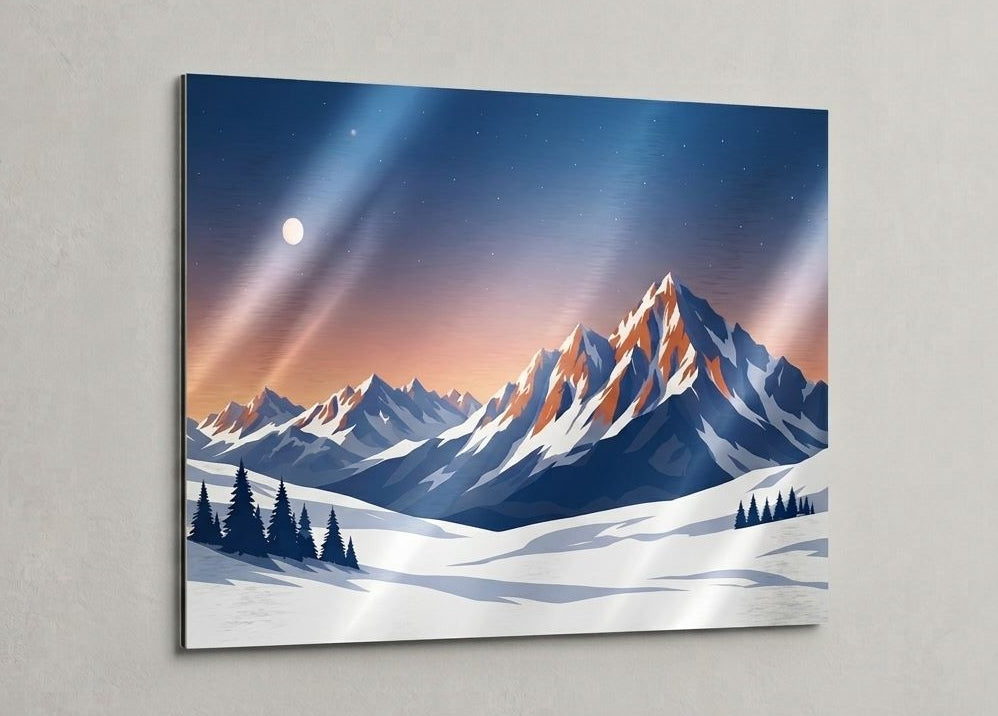 Tableau montagne moderne imprimé sur plaque alu
