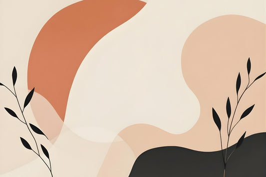 Tableau minimaliste abstrait vue de face
