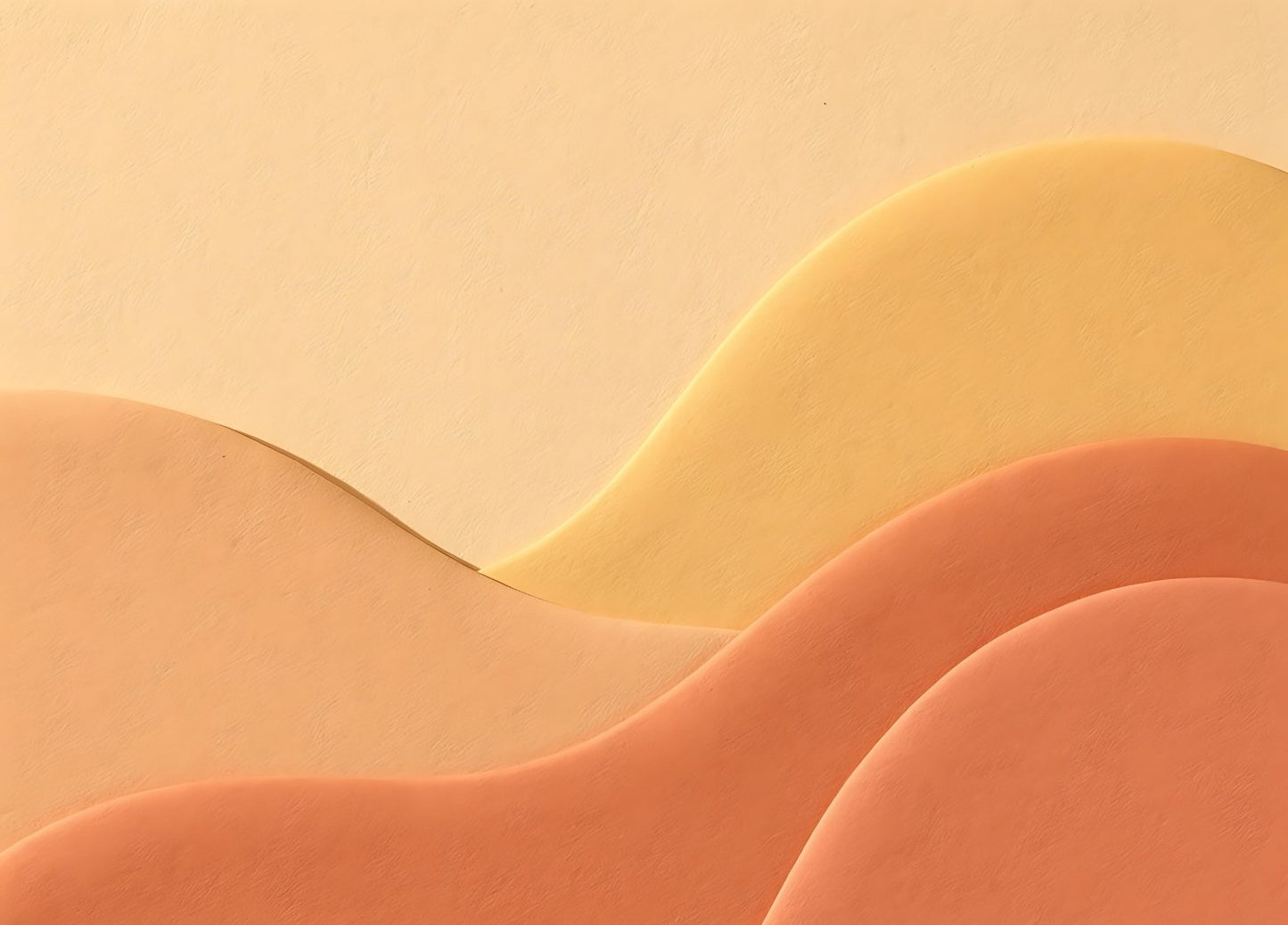 Composition minimaliste avec formes ondulées terracotta et sable créant une ambiance douce et apaisante pour décoration murale moderne
