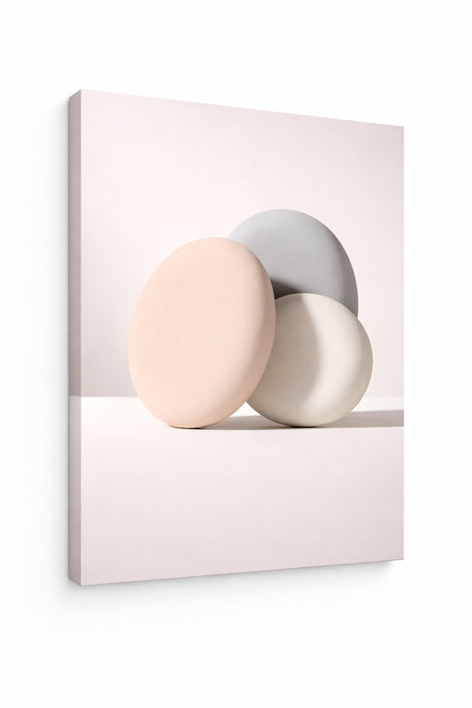 Tableau mural minimaliste inspiration galets déco salon moderne
