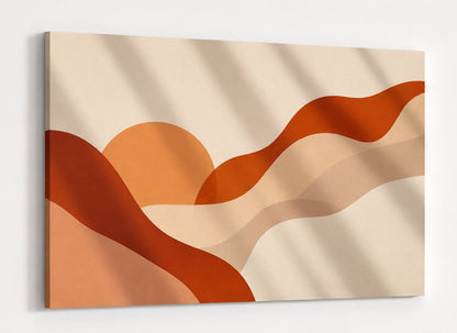 Décoration murale contemporaine beige sable et terracotta pour intérieur élégant et apaisant

