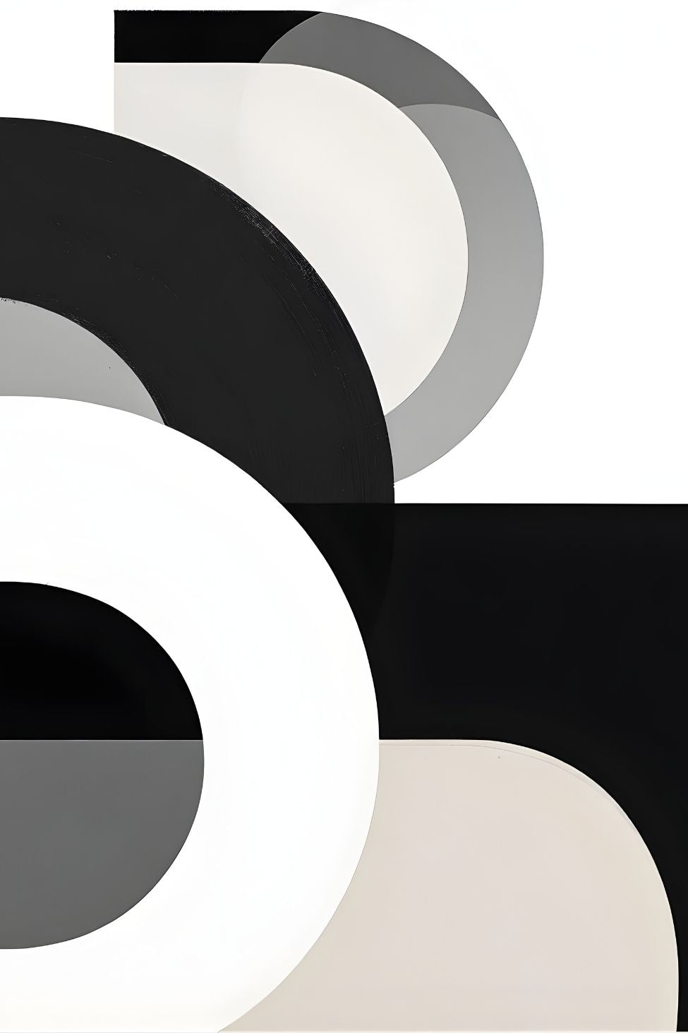 Tableau minimaliste géométrique noir et blanc
