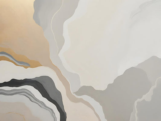 Tableau moderne abstrait beige gris et noir design
