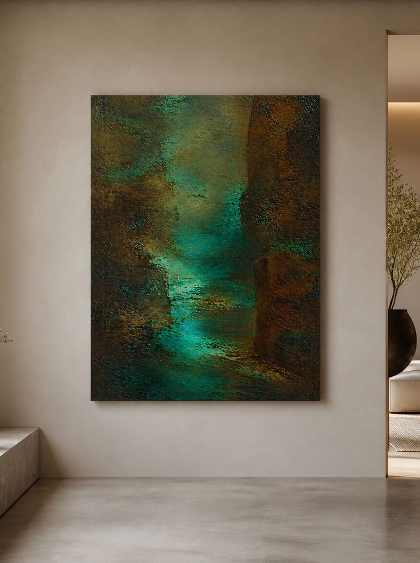 Tableau océan abstrait artistique pour intérieur moderne
