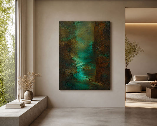 Tableau océan abstrait artistique pour intérieur moderne

