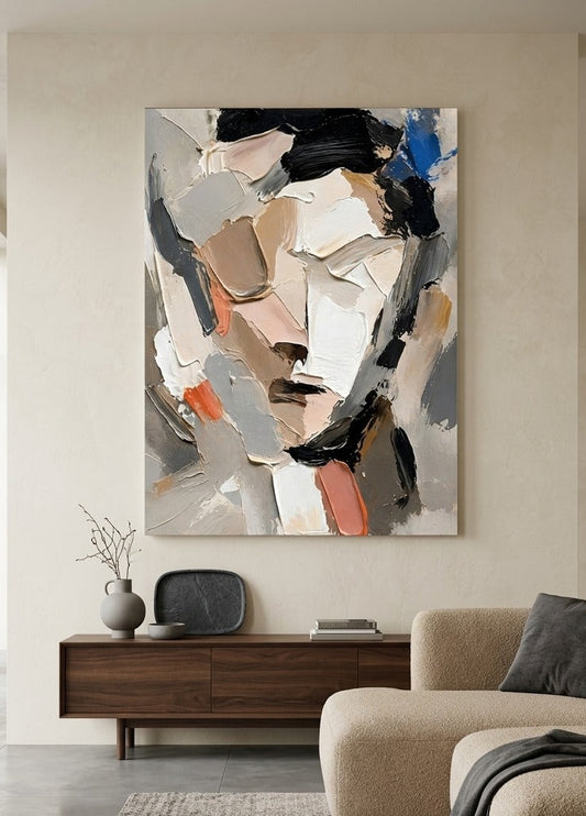 Tableau design texturé inspiré de l’art abstrait contemporain
