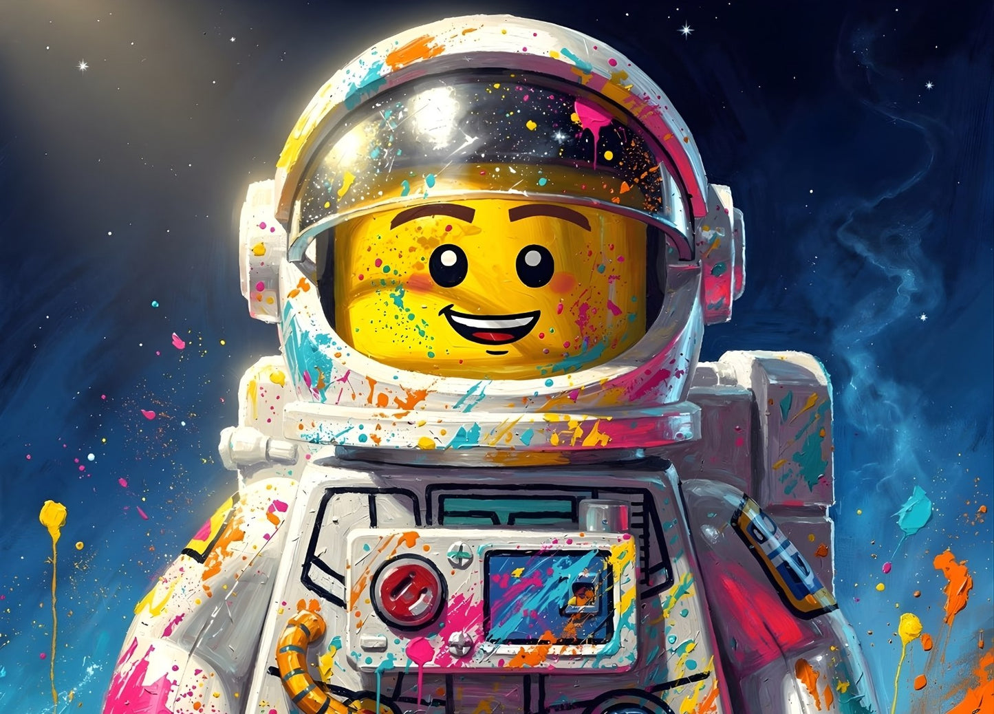 Tableau pop art astronaute playmobil
