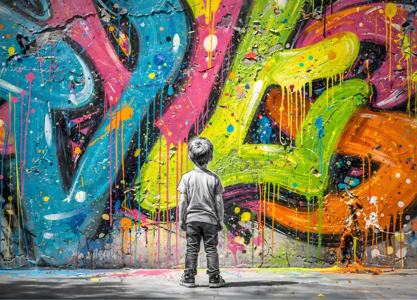Tableau pop art graffiti enfant
