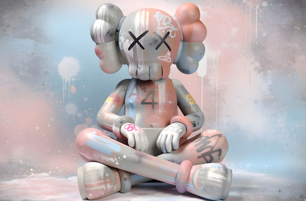 Icône urbaine assise en style pop art contemporain
