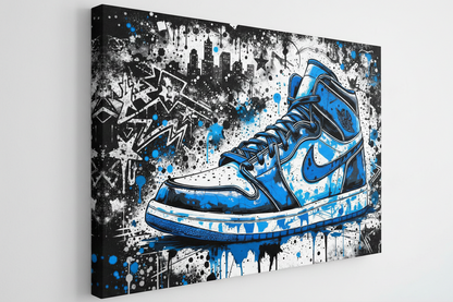 tableau-pop-art-nike-air-jordan-1-bleu-ambiance
