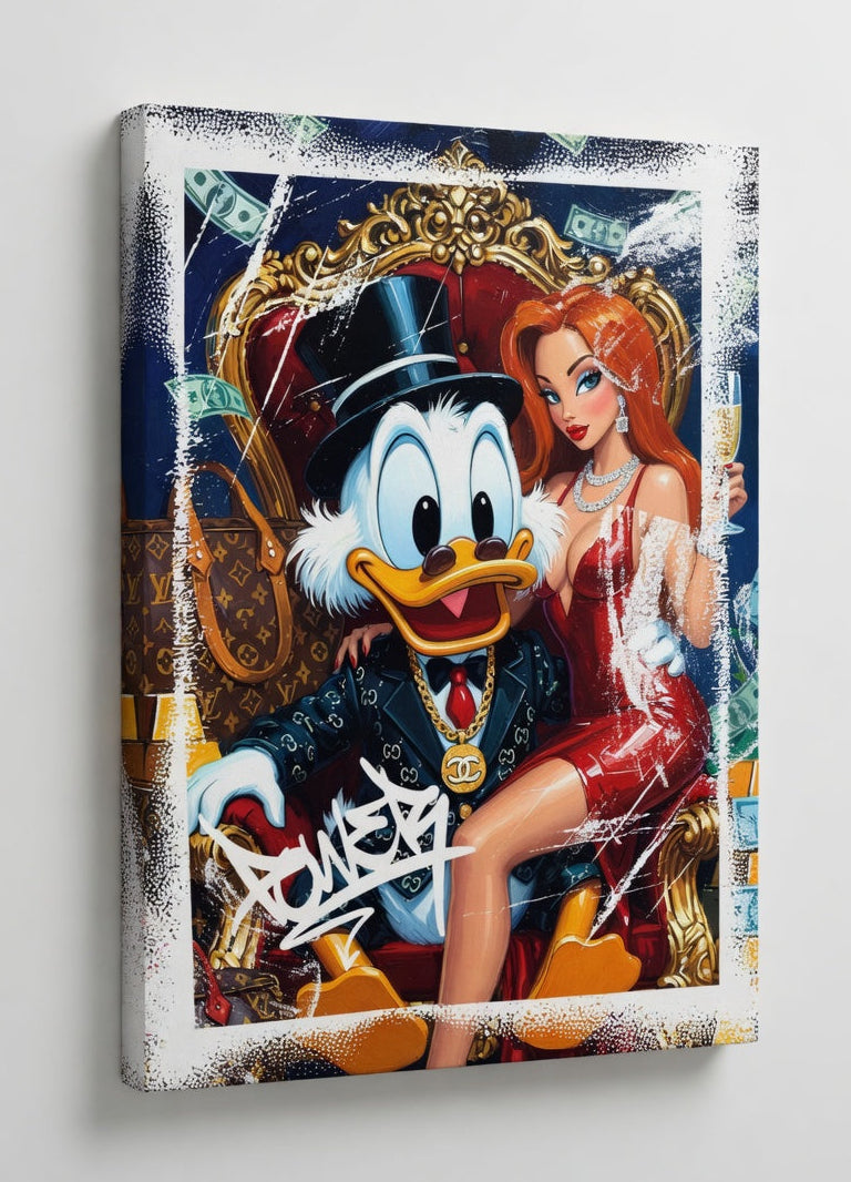 Décoration murale pop culture inspirée du luxe et des personnages iconiques
