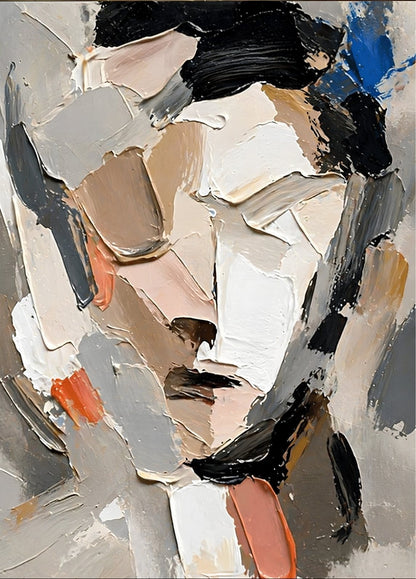 Décoration murale portrait abstrait dans un style contemporain et minimaliste
