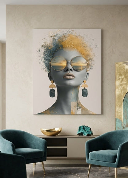 Portrait contemporain femme élégante design
