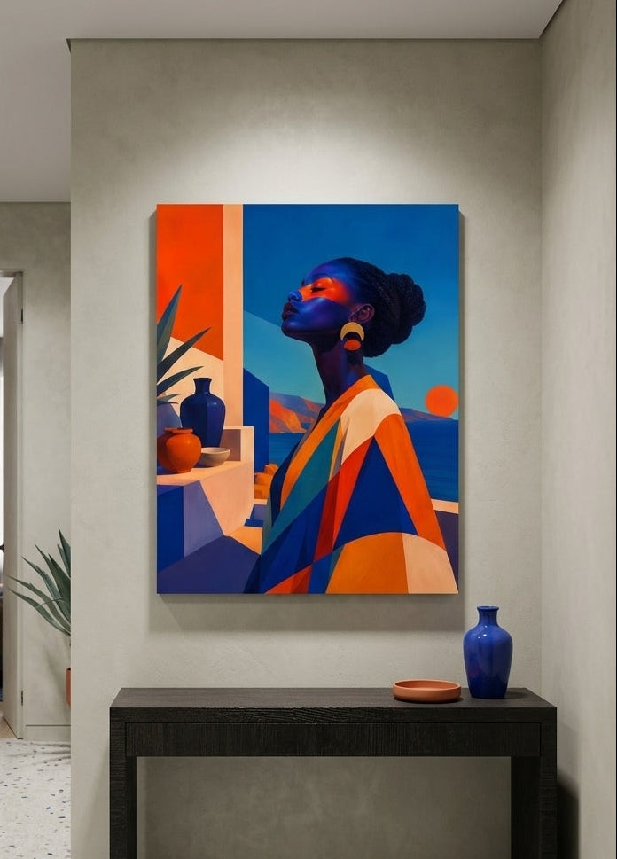 Portrait femme moderne dans un décor méditerranéen
