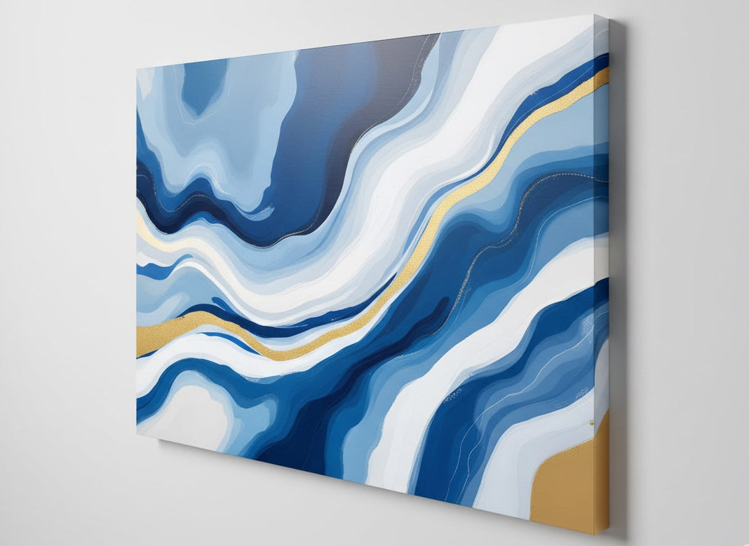 détail abstraction bleue ligne dorée
