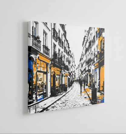 Tableau rue parisienne iconique imprimé sur toile sur châssis bois
